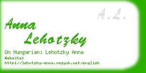 anna lehotzky business card